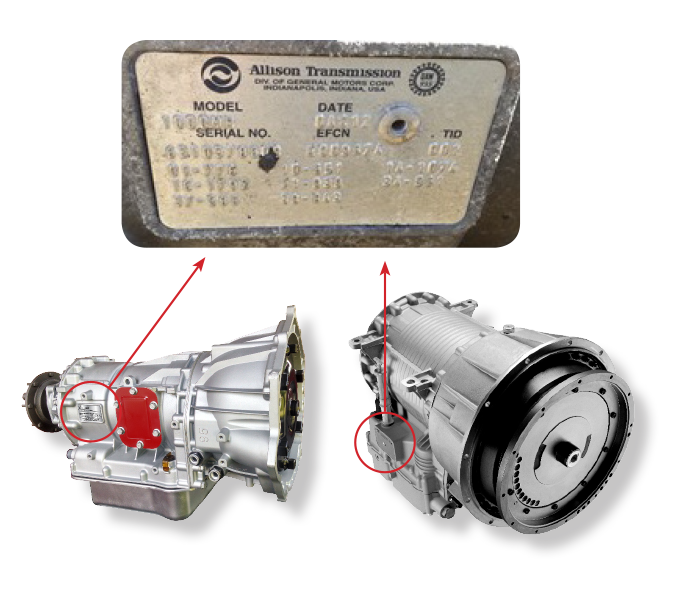 transmission manufacturign number location